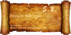 Streit Márta névjegykártya