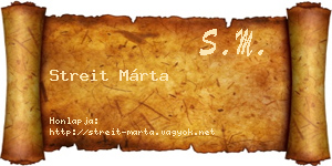 Streit Márta névjegykártya