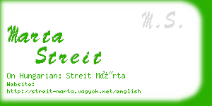 marta streit business card
